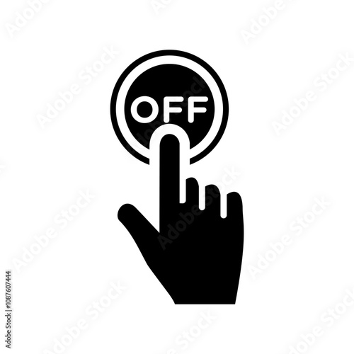 Switch button icon on off signage trendy design template.