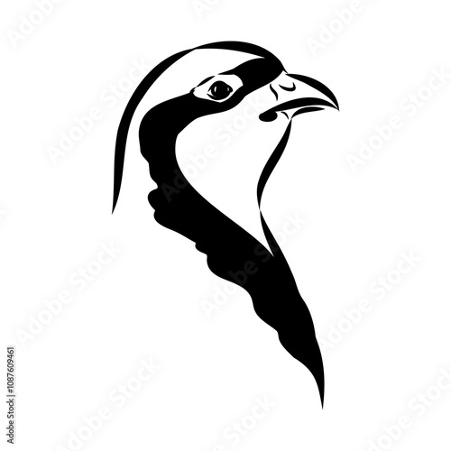 Asian partridge, vector sketch, chukar
