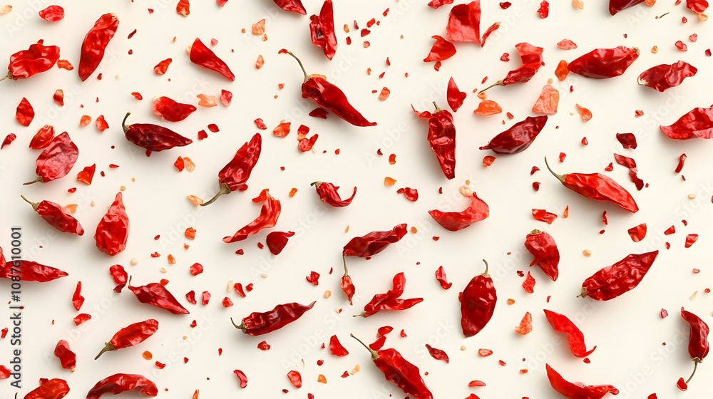 Dry red chili peppers isolated on white Dry red chili peppers isolated on white