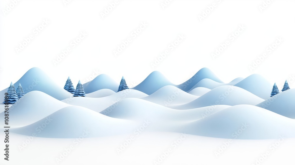 Snowy hills under a clear blue sky. Snowy hills under a clear blue sky.