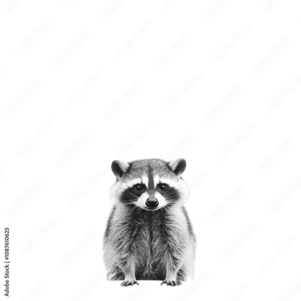 Fototapeta premium Playful Raccoon in Lively Pose