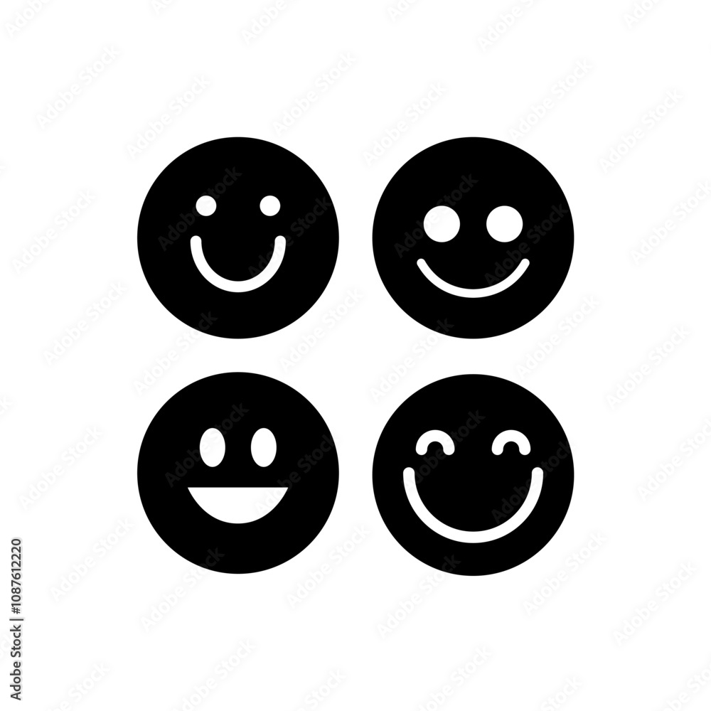 Fototapeta premium Smile face icon trendy design template.