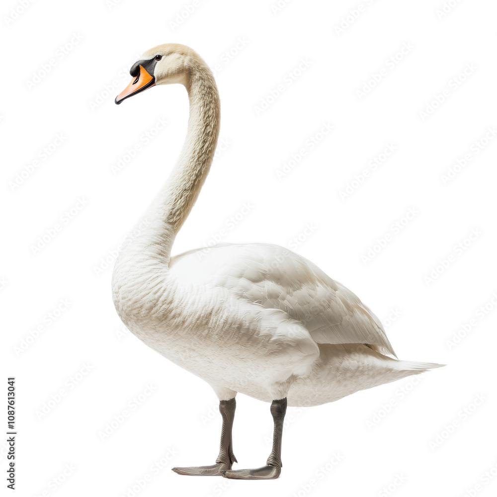 Fototapeta premium Graceful White Swan in Pure Elegance