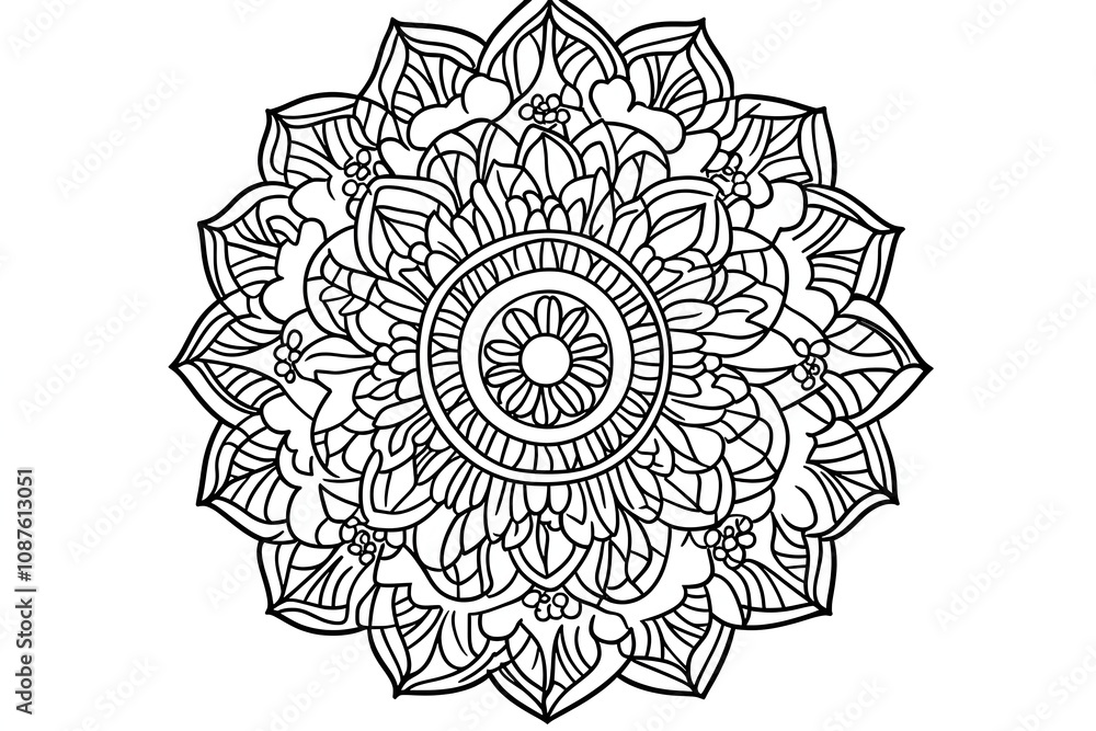 Fototapeta premium Ornamental luxury mandala pattern luxury ornamental mandala design background in gold color mandala design idea, mandala design vector, mandala sample flower Mandala for print poster, cover, brochure