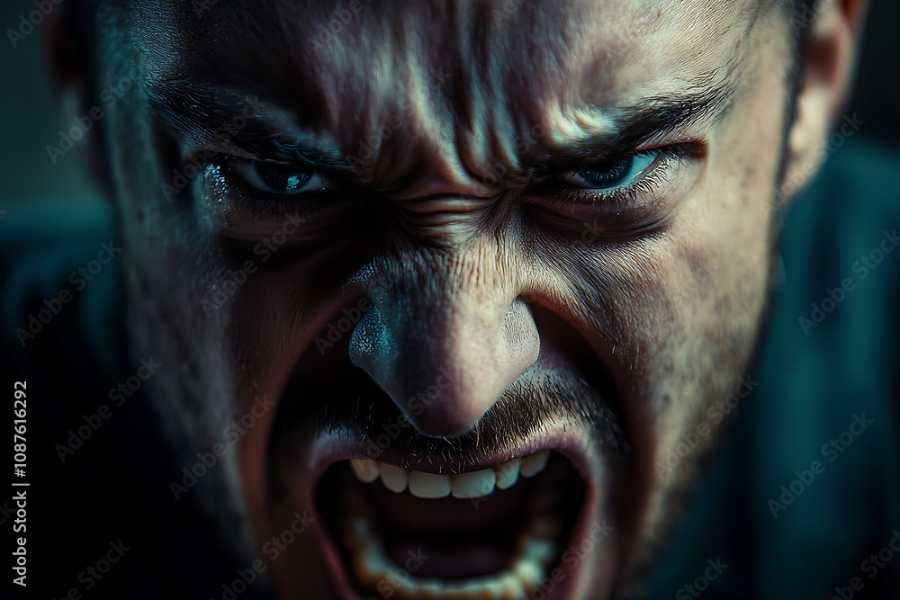A shocking human face, capturing intense emotion with exaggerated features and dynamic expressions A shocking human face, capturing intense emotion with exaggerated features and dynamic expressions