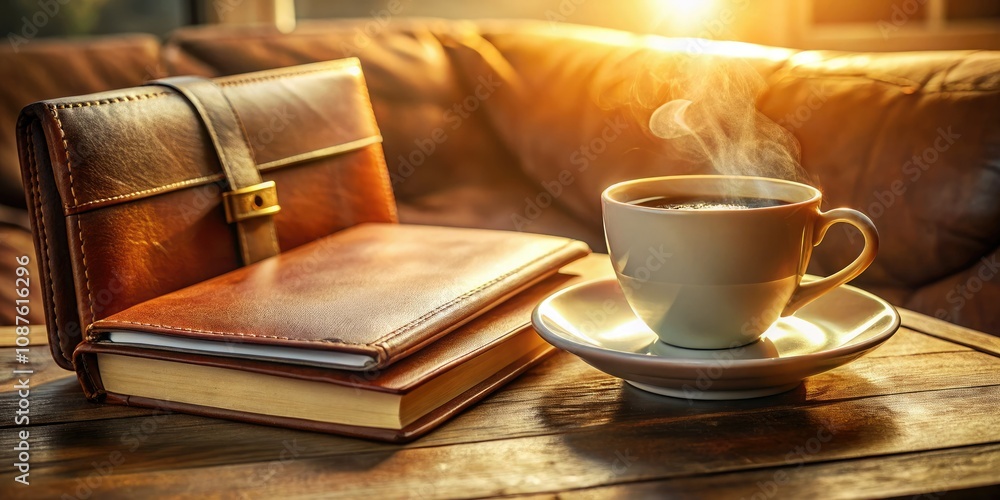 Steaming Coffee and 2025 Planner in Double Exposure Photography for Relaxing Morning Vibes Steaming Coffee and 2025 Planner in Double Exposure Photography for Relaxing Morning Vibes