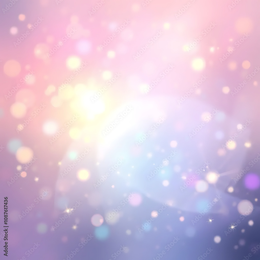 Glittering gradient background with hologram effect and magic lights. Holographic abstract fantasy backdrop with fairy sparkles, gold stars and festive blurs Glittering gradient background with hologram effect and magic lights. Holographic abstract fantasy backdrop with fairy sparkles, gold stars and festive blurs