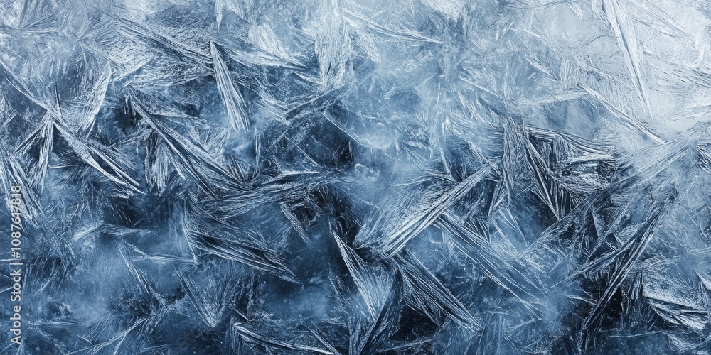 Obraz premium Ice surface texture creates a captivating winter background, showcasing the unique patterns and features of the ice. This ice surface texture enhances the overall winter aesthetic beautifully.