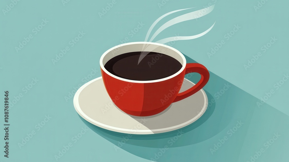 Obraz premium cartoon illustration of a cup of coffee