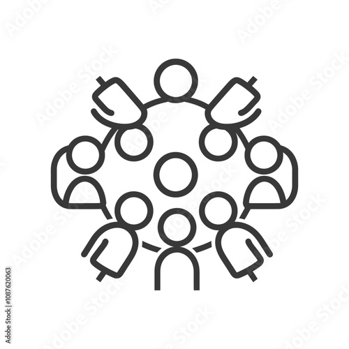 Six People in a Circle Connected by Lines