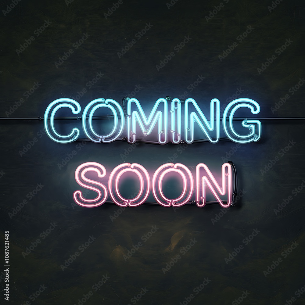 Neon Sign Announces Coming Soon Announcement Neon Sign Announces Coming Soon Announcement