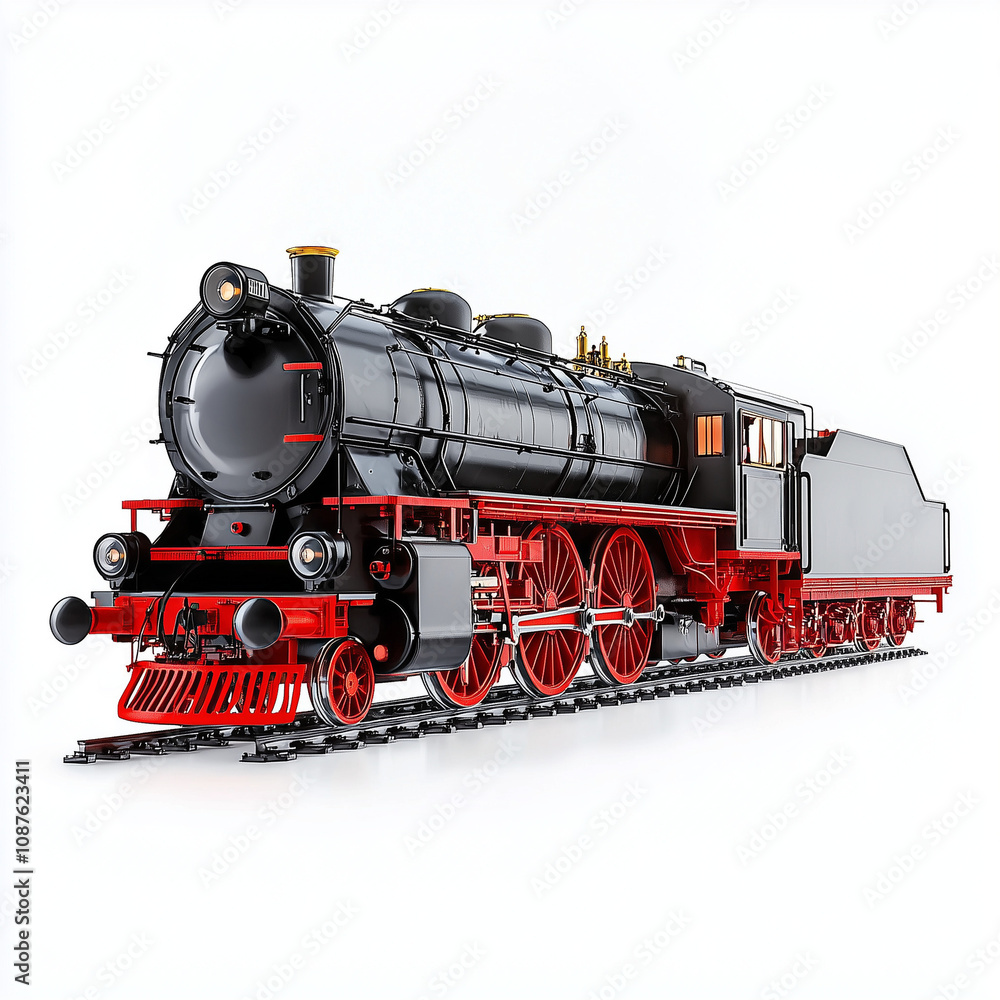 Fototapeta premium Illustration of Steam Locomotive Train Isolated on White Background