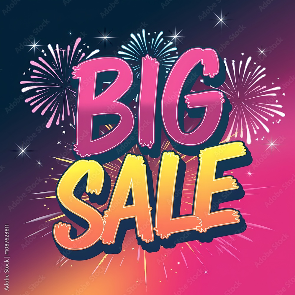 Big Sale Announcement with Fireworks Display Big Sale Announcement with Fireworks Display