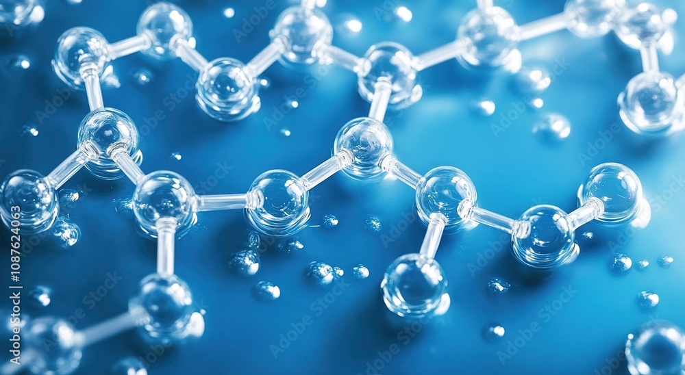 A close-up of water molecules in an abstract representation