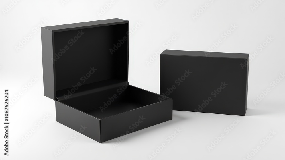 A premium magnet gift box mockup highlighting an elegant black design with a magnetic closure, perfect for luxury products.