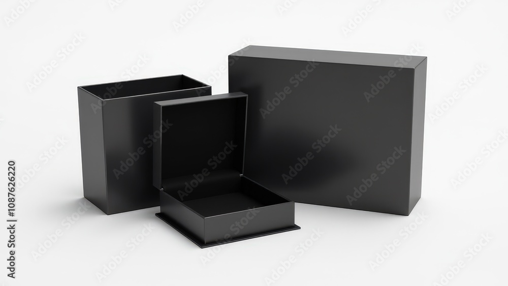 A professional magnetic closure box mockup with open and closed layouts, ideal for showcasing modern packaging designs. A professional magnetic closure box mockup with open and closed layouts, ideal for showcasing modern packaging designs.