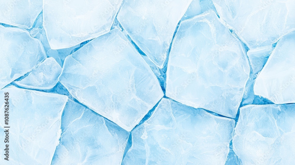 Obraz premium Close-up view of scattered ice cubes on a light background