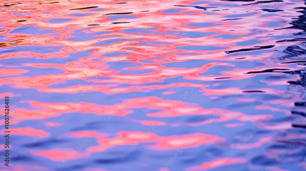 Serene reflections on water surface during sunset Serene reflections on water surface during sunset