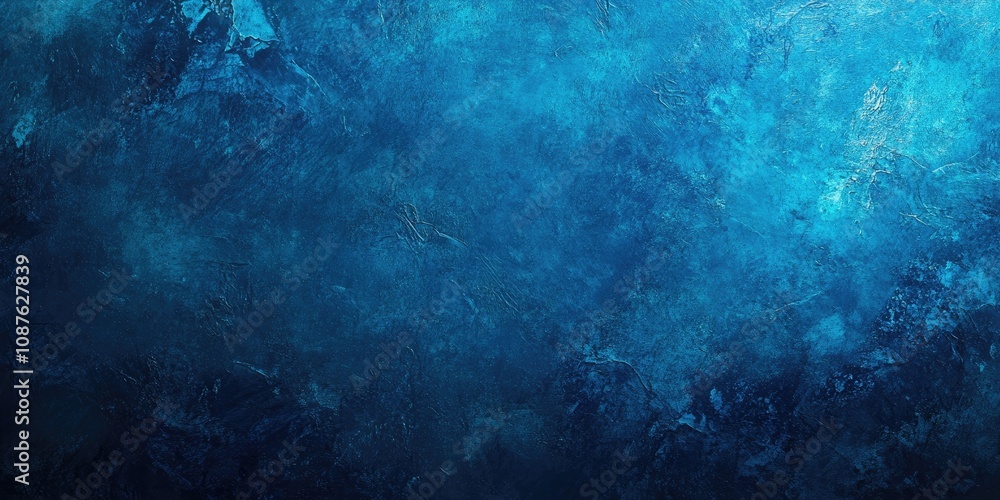 Obraz premium Metal texture of surface water in a deep sea setting, showcasing a stunning grunge blue water background that captivates with its unique metallic appearance and rich blue hues.