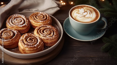 Cozy Bakery and Coffee Scene with Fresh Baked Pastries