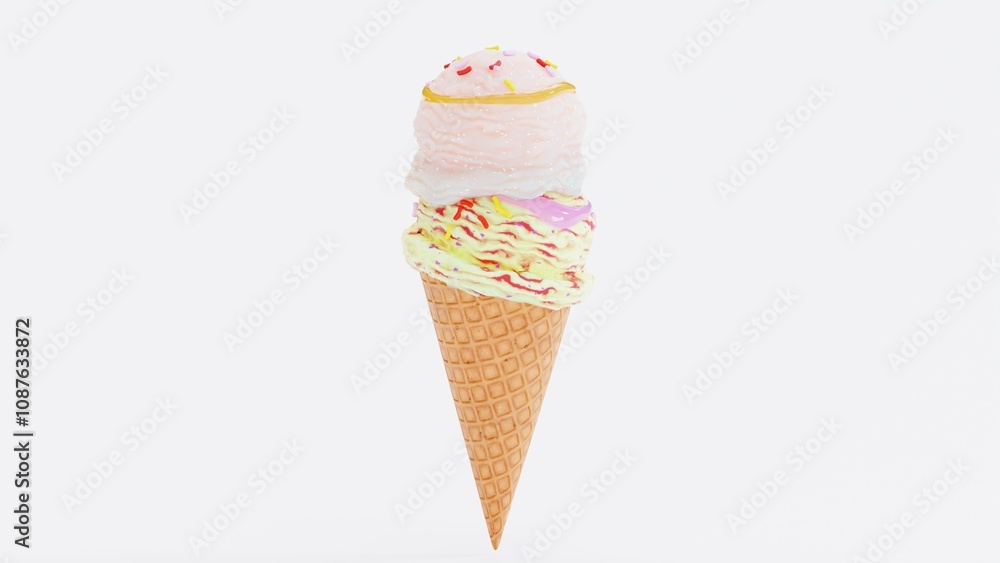 Delicious Ice Cream Render in Bowl with Chocolate Drizzle - Realistic 3D Food Art. intricate textures, glossy chocolate, and creamy scoops perfect for advertisements, packaging, menus, and food. Delicious Ice Cream Render in Bowl with Chocolate Drizzle - Realistic 3D Food Art. intricate textures, glossy chocolate, and creamy scoops perfect for advertisements, packaging, menus, and food.