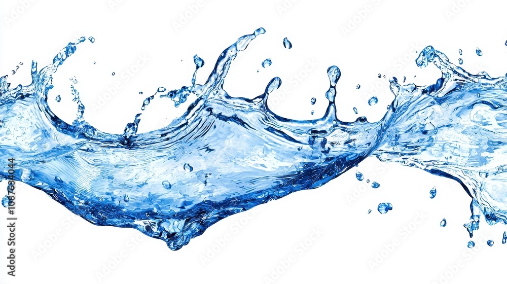 Dynamic splash of water on a white background Dynamic splash of water on a white background