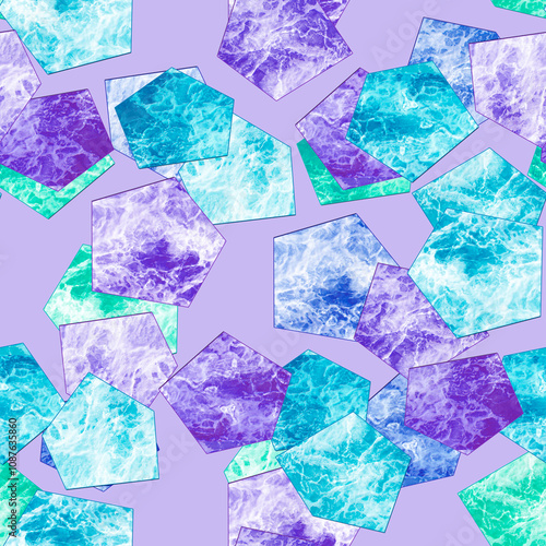 Seamless mosaic marble abstract geometrical pattern