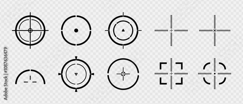 Target and aim icon. Aim gun. Red Crosshair. Shooting of firearms. Precisely target. Successfully target