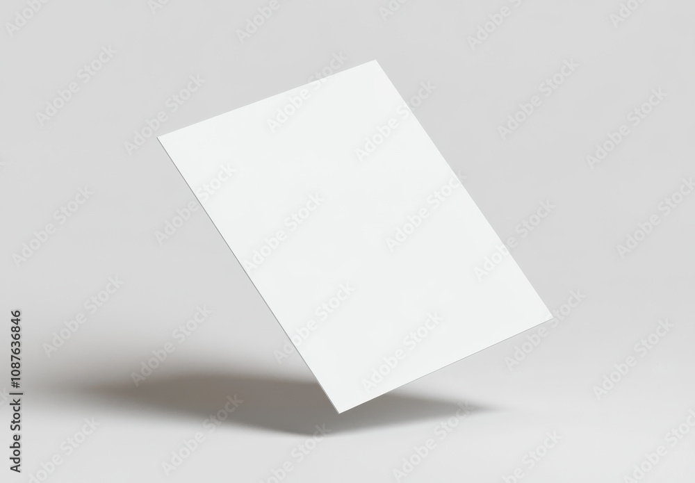 blank white sheet of paper floating against neutral background, ideal for presentations or creative projects blank white sheet of paper floating against neutral background, ideal for presentations or creative projects