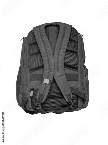 Obraz na płótnie Black sports backpack isolated on white background. w salonie