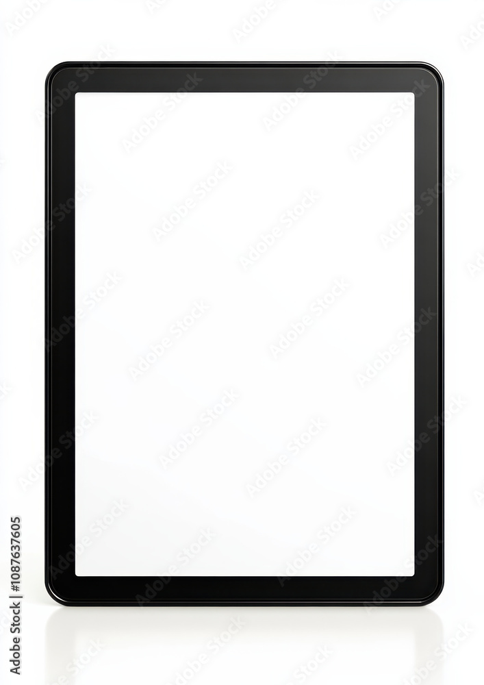 sleek black tablet with blank screen, ideal for showcasing digital content or designs. Perfect for presentations or advertising sleek black tablet with blank screen, ideal for showcasing digital content or designs. Perfect for presentations or advertising