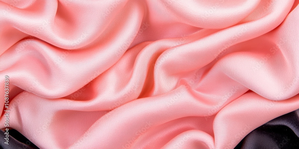 Dusty pink velvet fabric with smooth folds paired with black and beige modern decor in a cozy elegant setting