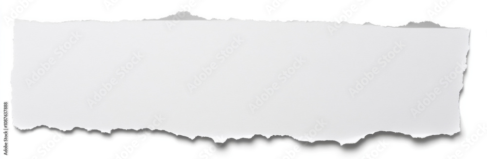 Obraz premium Torn white paper with rough edge, ideal for backgrounds or notes