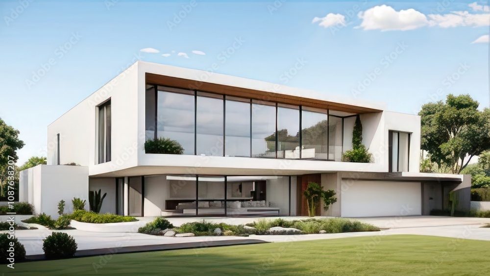 modern house with garden and sky looks good modern house with garden and sky looks good