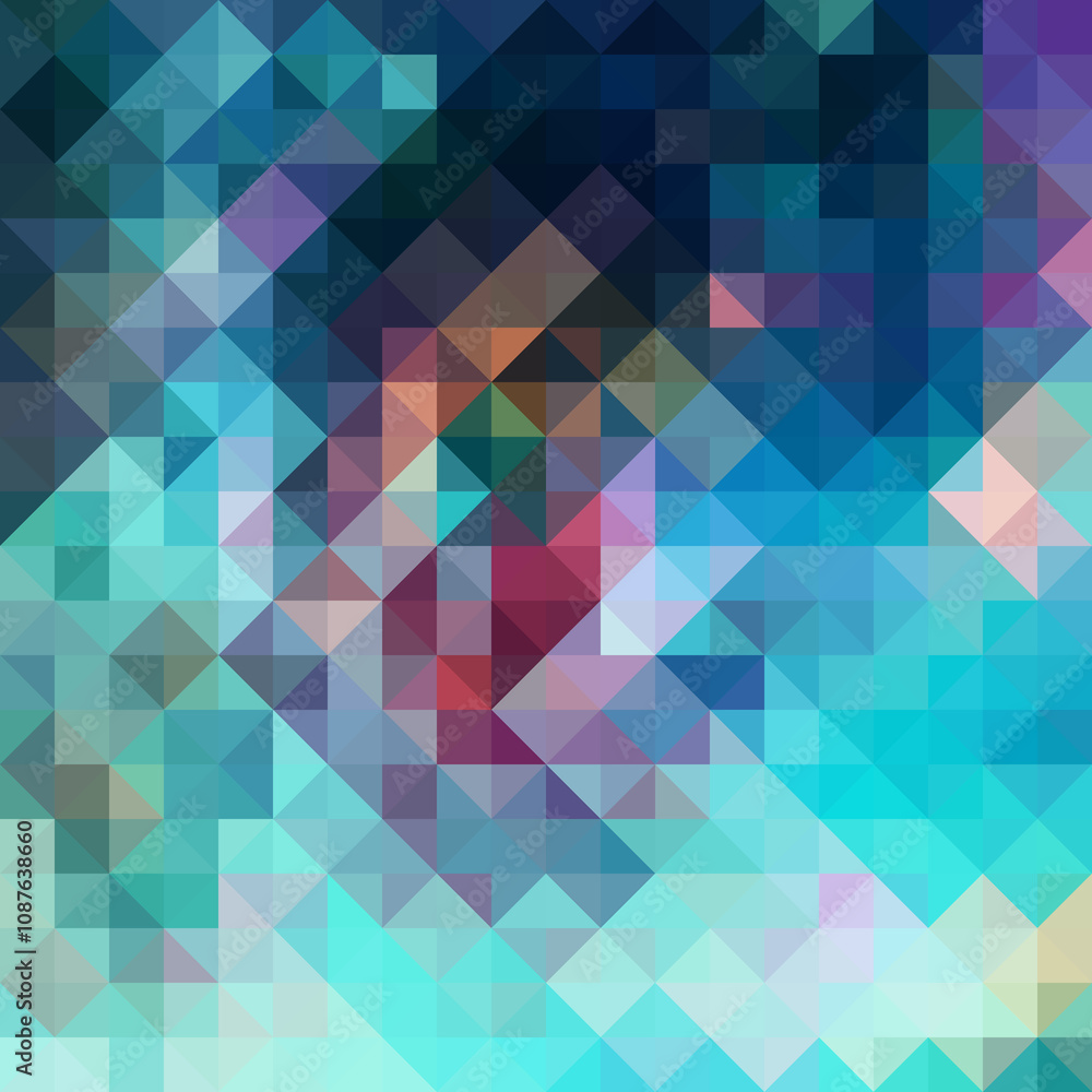Fototapeta premium Colorful polygonal abstract background. Low poly effect. Polygon backdrop.