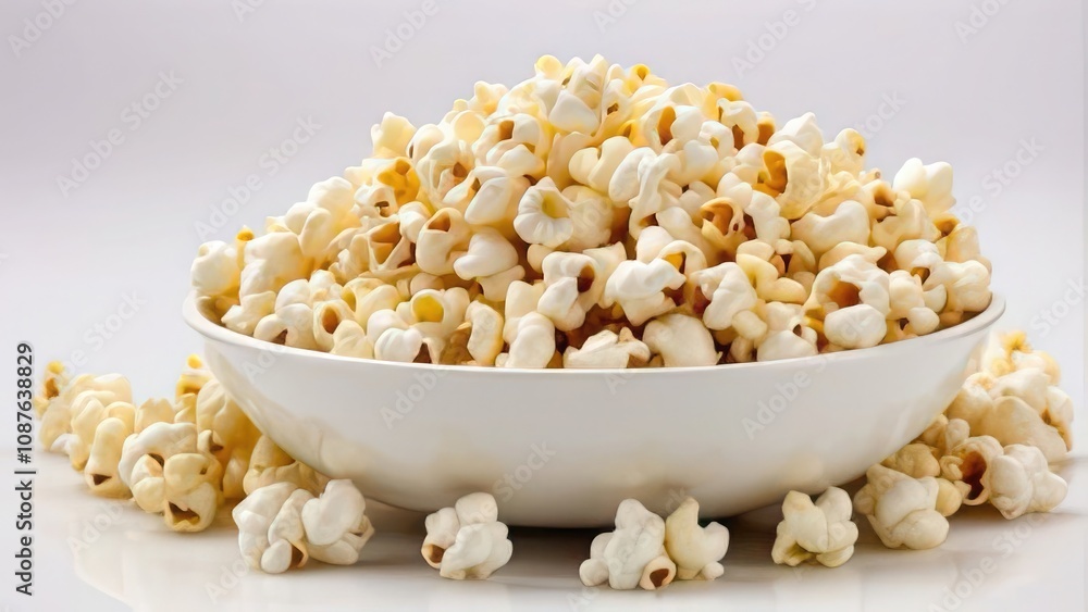 popcorn close up with wight background popcorn close up with wight background