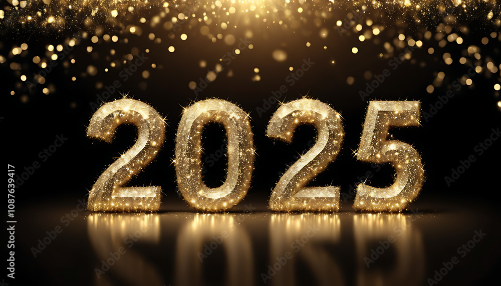 happy new year 2025 glitter and bokeh background happy new year 2025 glitter and bokeh background