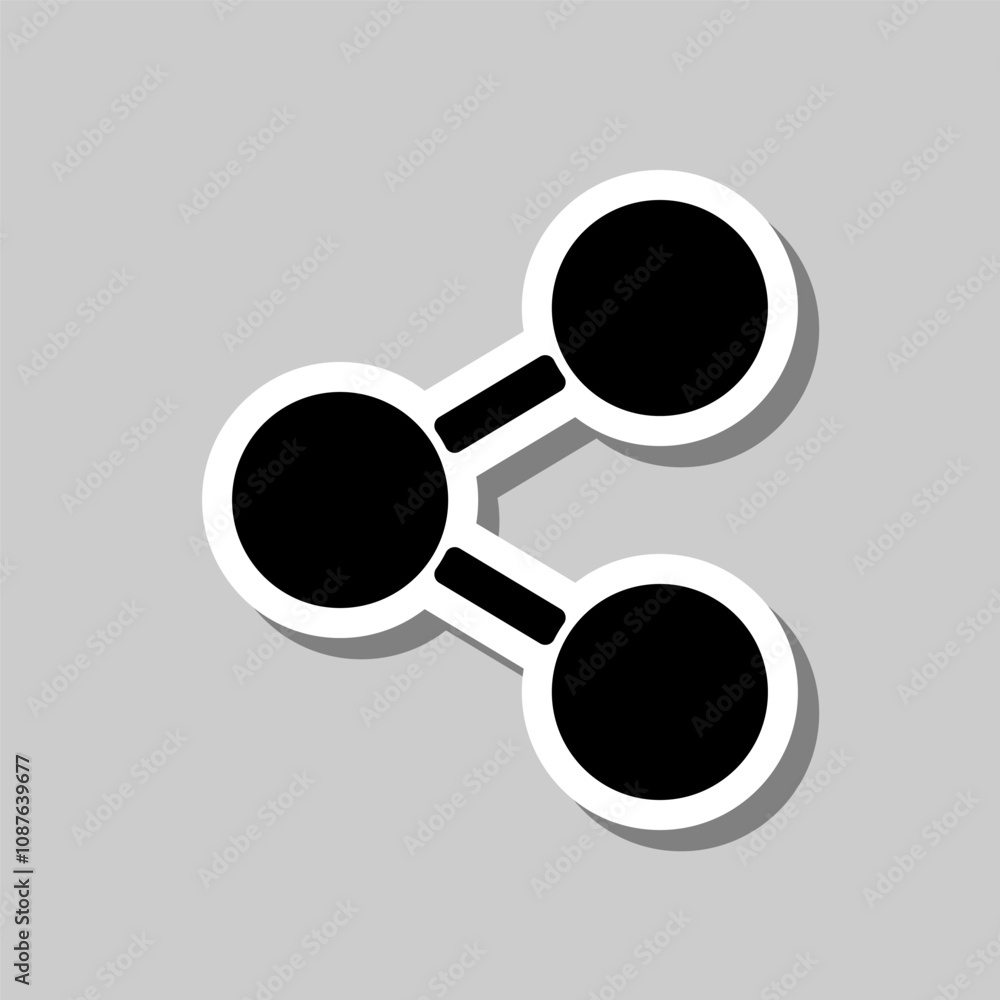 Share simple icon vector. Flat design. Sticker with shadow on gray background Share simple icon vector. Flat design. Sticker with shadow on gray background