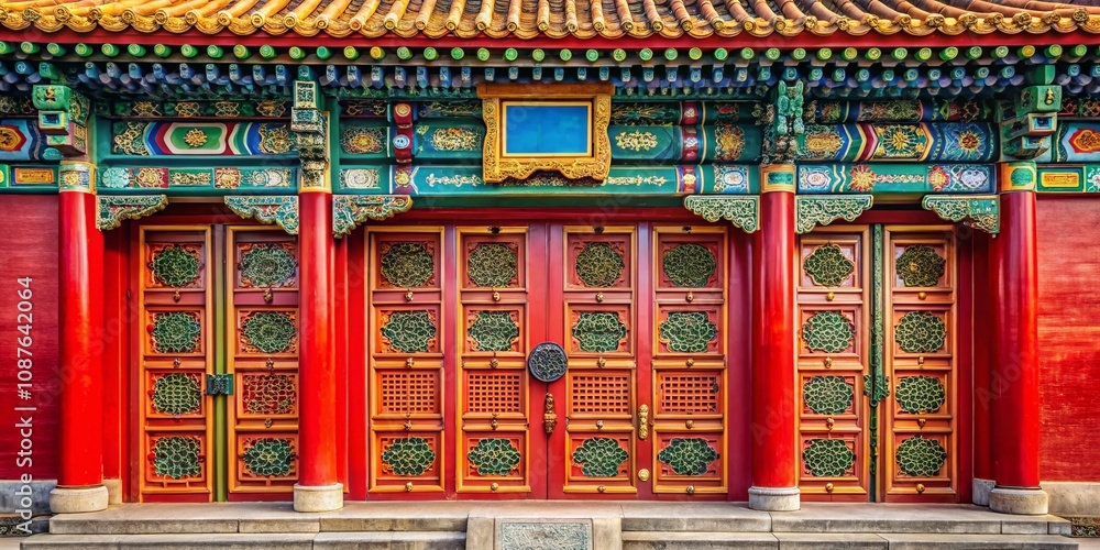 Beijing Yonghe Temple Door January 2017 AI Photo, Architectural Detail, China Beijing Yonghe Temple Door January 2017 AI Photo, Architectural Detail, China