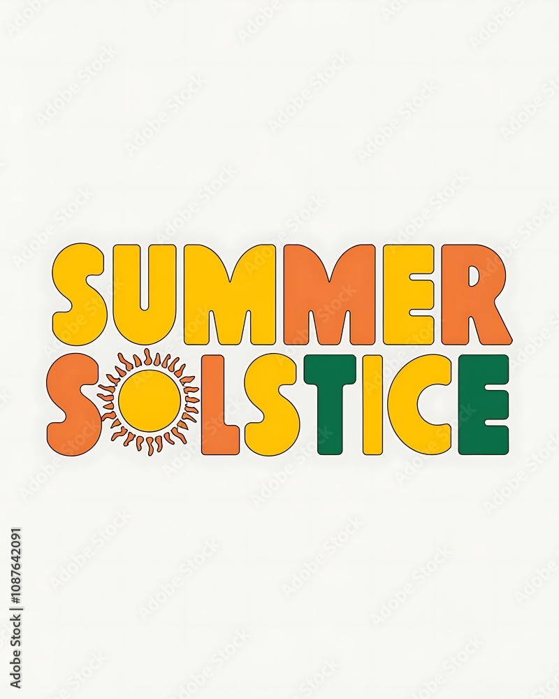 Fototapeta premium Summer Solstice Graphic Design Featuring A Sun