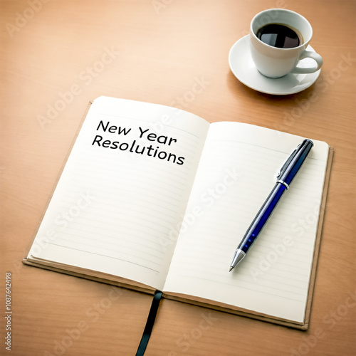 New Year Resolutions Notebook with Coffee and Pen-2