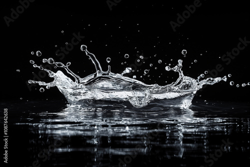 splash of water black screen