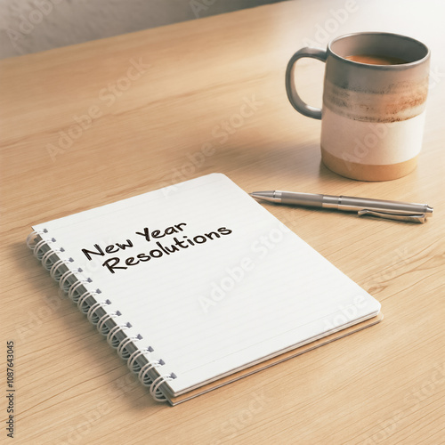 New Year Resolutions Notebook with Coffee and Pen-6
