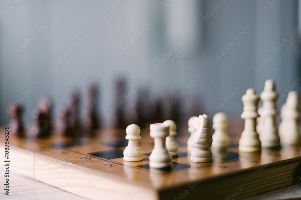 A chess board with pieces on it A chess board with pieces on it