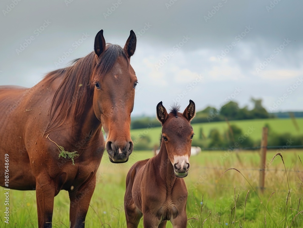 Mare Horse and Foal at Irish National Stud in County Kildare, Ireland Mare Horse and Foal at Irish National Stud in County Kildare, Ireland