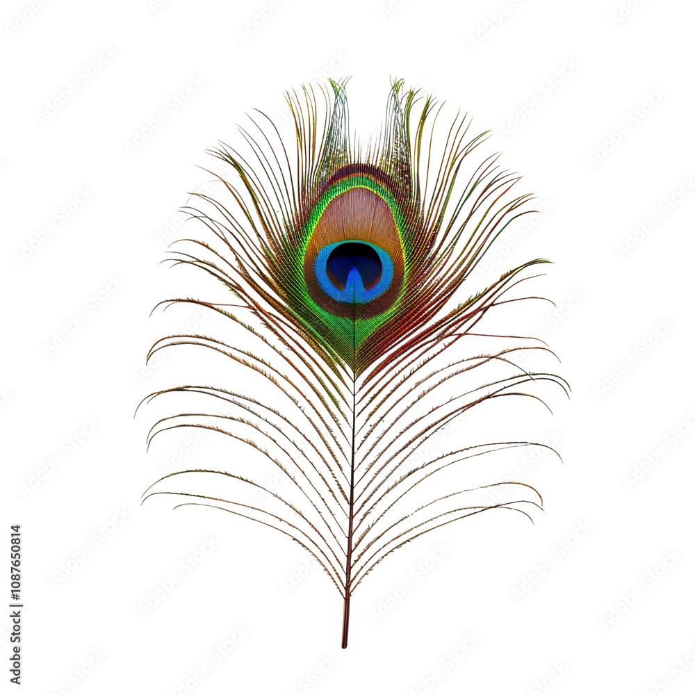 Fototapeta premium Peacock Feather with Vibrant Colors