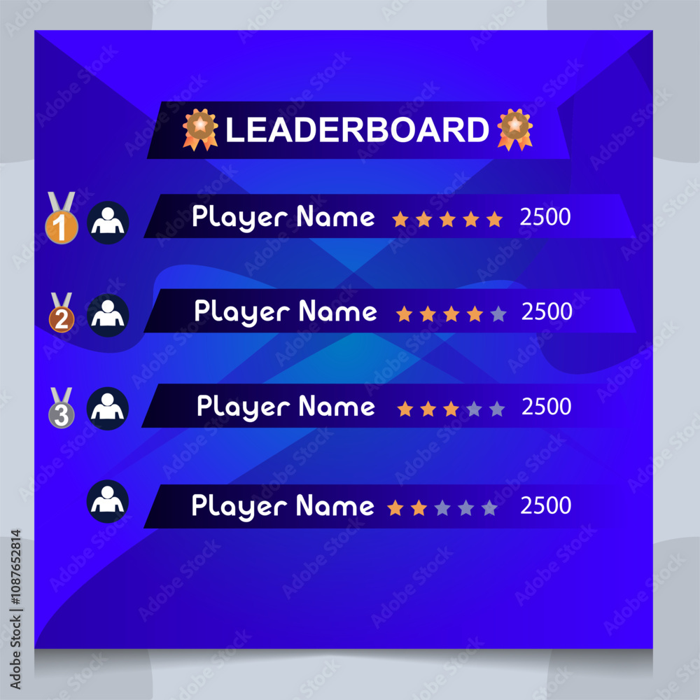 Obraz premium creative blue game leaderboard with abstract background vector template