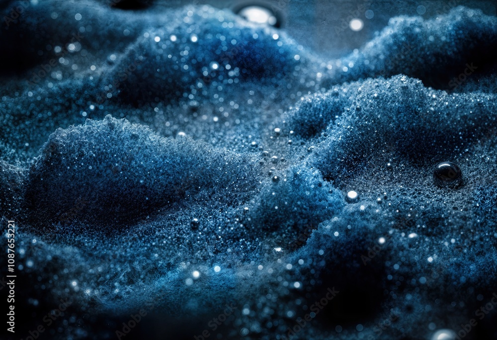 Close-up of frosty, blue ice crystals with a serene ambiance. Close-up of frosty, blue ice crystals with a serene ambiance.