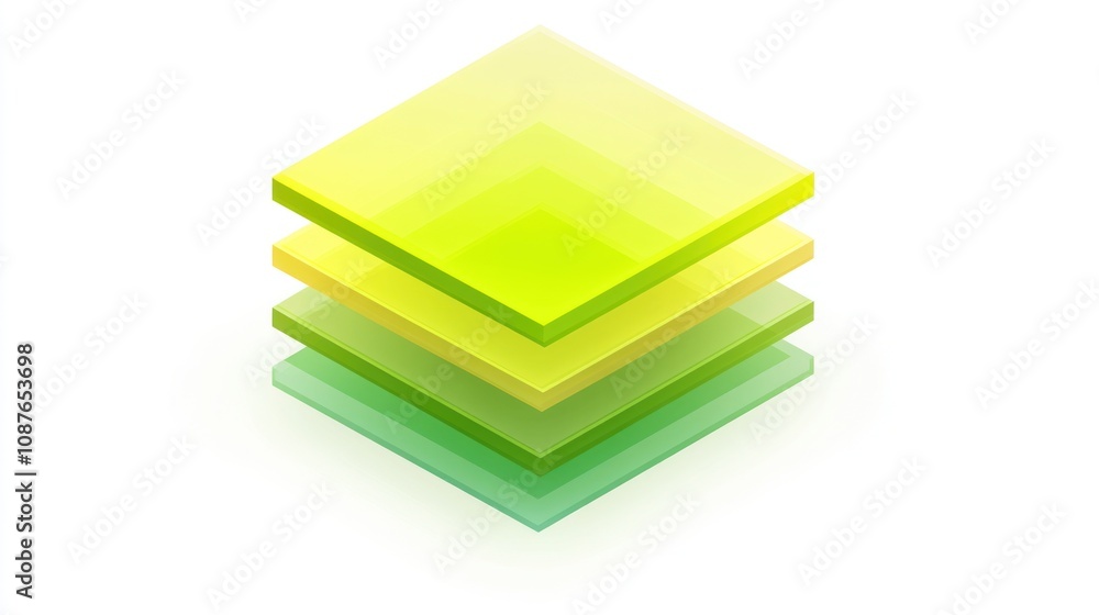 Abstract layered shapes in gradient yellow and green hues, suggesting depth and dimension. Abstract layered shapes in gradient yellow and green hues, suggesting depth and dimension.