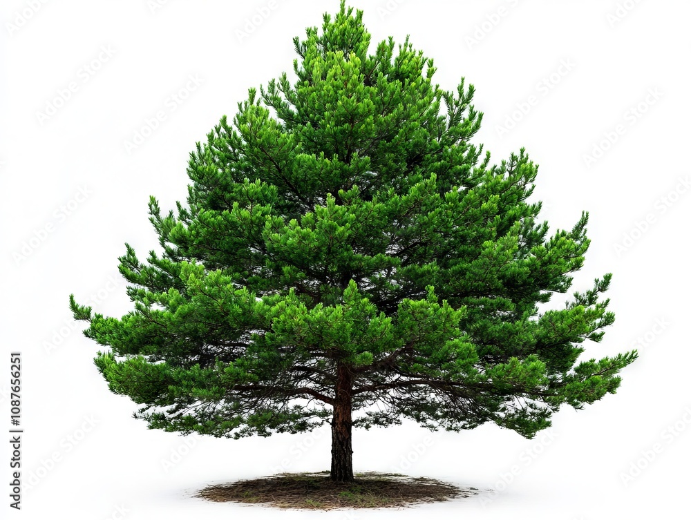 A small pine tree on a white background A small pine tree on a white background